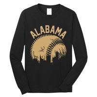 Vintage Usa State Fan Player Coach Alabama Baseball Long Sleeve Shirt