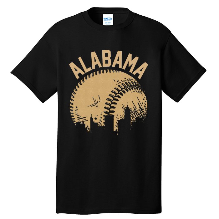 Vintage Usa State Fan Player Coach Alabama Baseball Tall T-Shirt