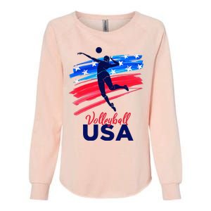 Volleyball Usa Support The Team U.S.A Flag Womens California Wash Sweatshirt