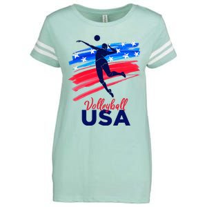 Volleyball Usa Support The Team U.S.A Flag Enza Ladies Jersey Football T-Shirt