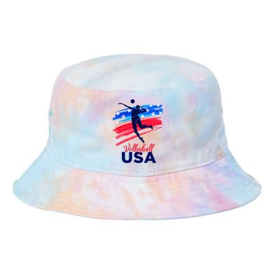 Volleyball Usa Support The Team U.S.A Flag Tie Dye Newport Bucket Hat