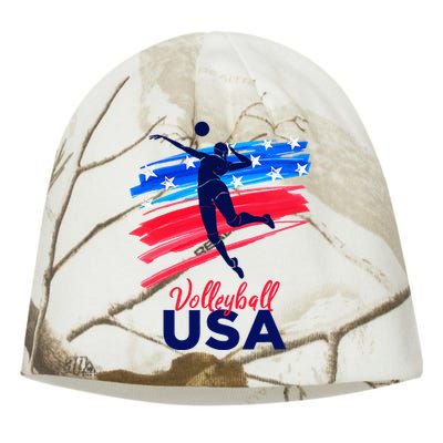 Volleyball Usa Support The Team U.S.A Flag Kati - Camo Knit Beanie