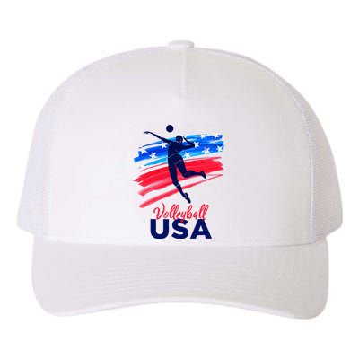 Volleyball Usa Support The Team U.S.A Flag Yupoong Adult 5-Panel Trucker Hat