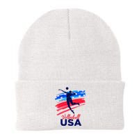 Volleyball Usa Support The Team U.S.A Flag Knit Cap Winter Beanie