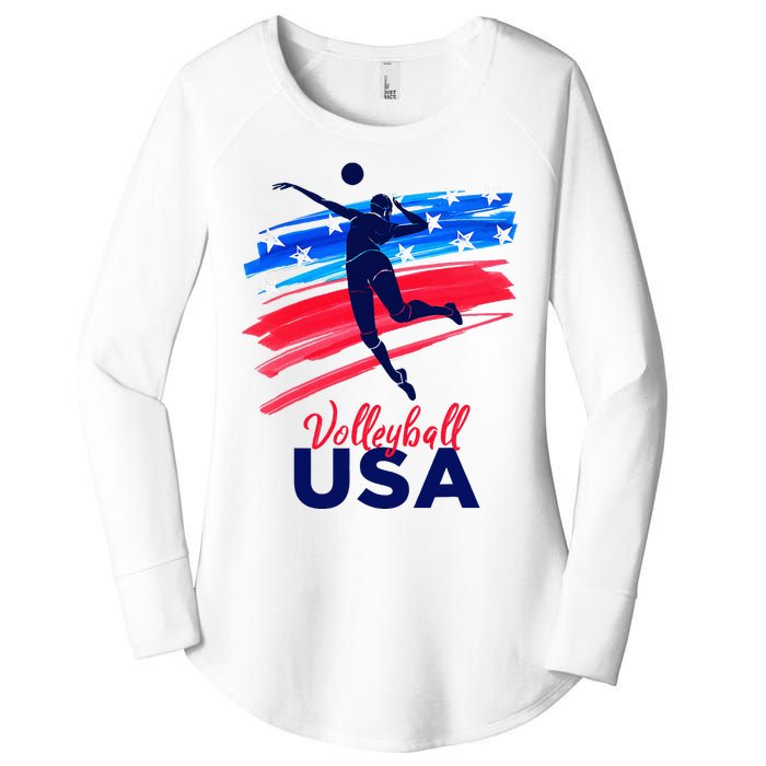 Volleyball Usa Support The Team U.S.A Flag Women's Perfect Tri Tunic Long Sleeve Shirt