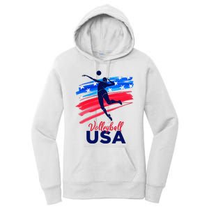 Volleyball Usa Support The Team U.S.A Flag Women's Pullover Hoodie