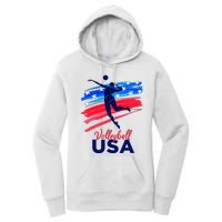 Volleyball Usa Support The Team U.S.A Flag Women's Pullover Hoodie