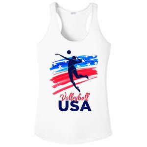 Volleyball Usa Support The Team U.S.A Flag Ladies PosiCharge Competitor Racerback Tank