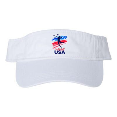 Volleyball Usa Support The Team U.S.A Flag Valucap Bio-Washed Visor