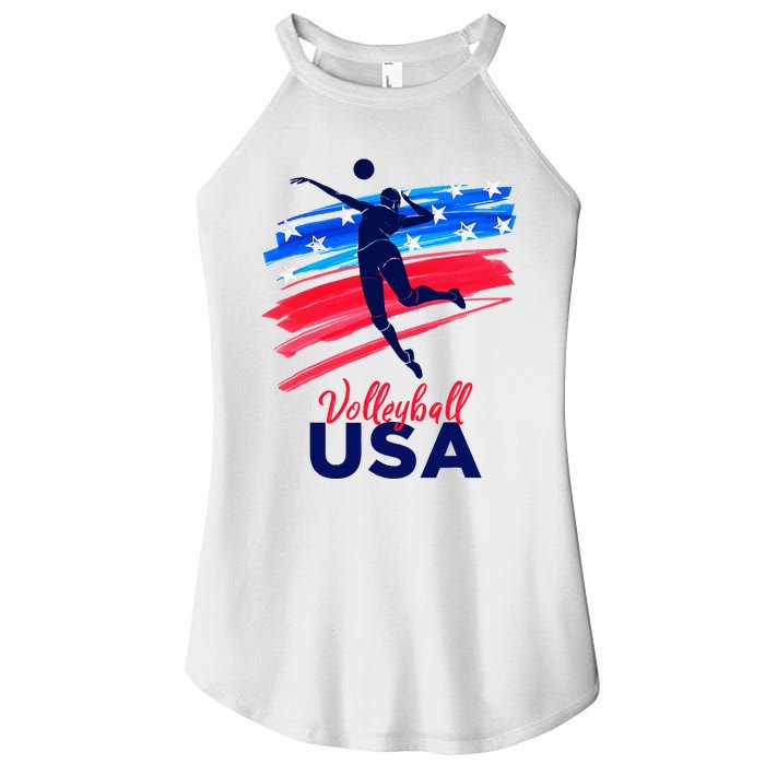 Volleyball Usa Support The Team U.S.A Flag Women's Perfect Tri Rocker Tank