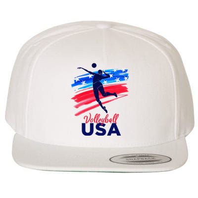 Volleyball Usa Support The Team U.S.A Flag Wool Snapback Cap