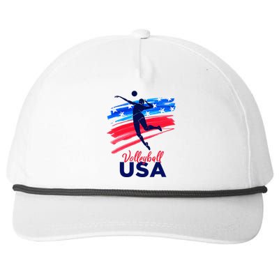 Volleyball Usa Support The Team U.S.A Flag Snapback Five-Panel Rope Hat