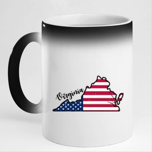 Virginia United States Map 11oz Black Color Changing Mug