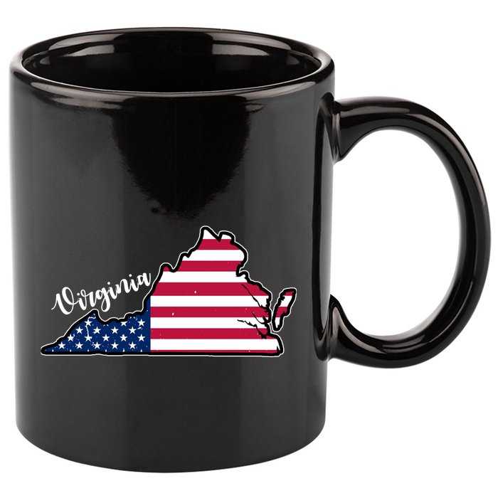 Virginia United States Map 11oz C Handle Ceramic Mug