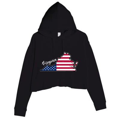 Virginia United States Map Crop Fleece Hoodie