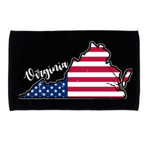 Virginia United States Map Microfiber Hand Towel