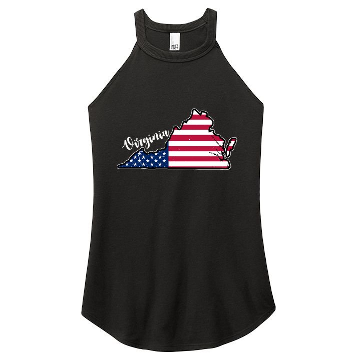 Virginia United States Map Women's Perfect Tri Rocker Tank