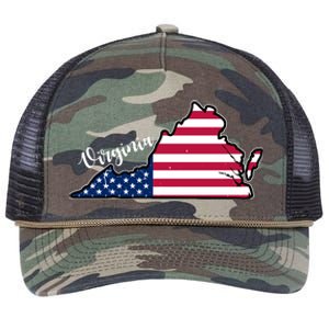 Virginia United States Map Retro Rope Trucker Hat Cap