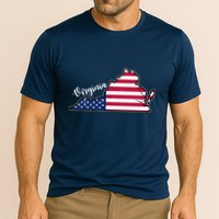 Virginia United States Map Cooling Performance Crew T-Shirt