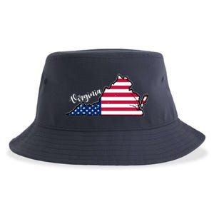 Virginia United States Map Sustainable Bucket Hat