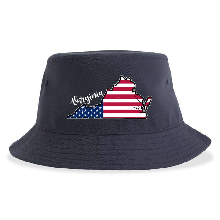 Virginia United States Map Sustainable Bucket Hat