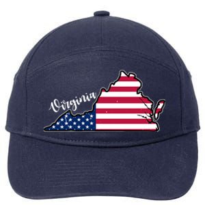 Virginia United States Map 7-Panel Snapback Hat