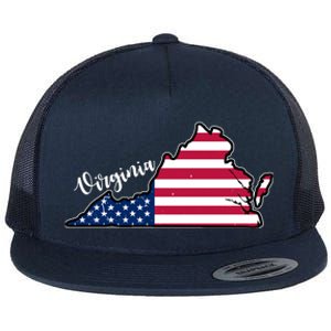 Virginia United States Map Flat Bill Trucker Hat