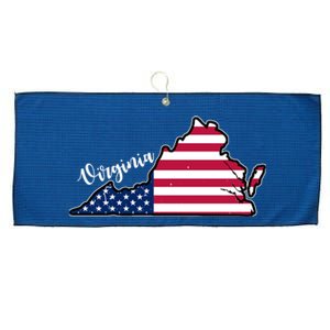 Virginia United States Map Large Microfiber Waffle Golf Towel