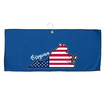 Virginia United States Map Large Microfiber Waffle Golf Towel