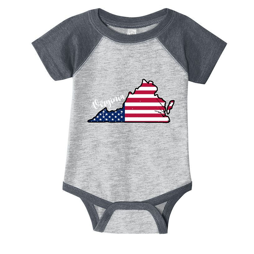 Virginia United States Map Infant Baby Jersey Bodysuit