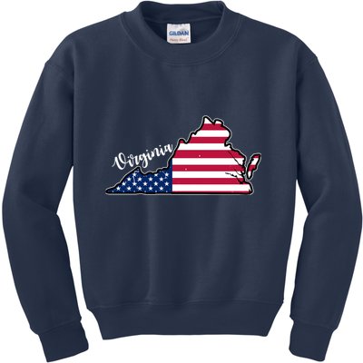 Virginia United States Map Kids Sweatshirt