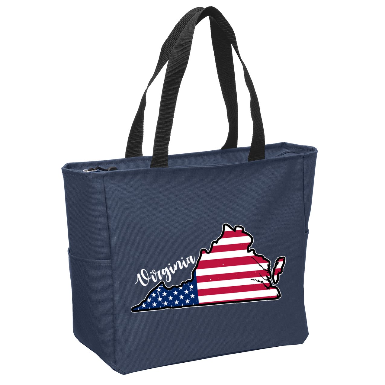 Virginia United States Map Zip Tote Bag