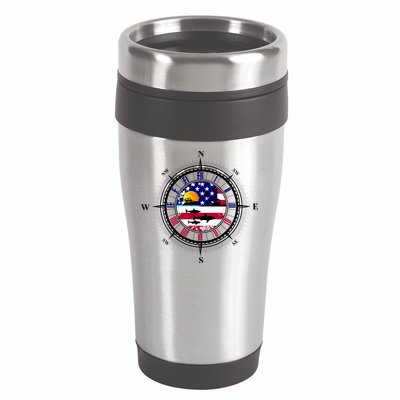 Vintage United States Compass 16oz Travel Tumbler