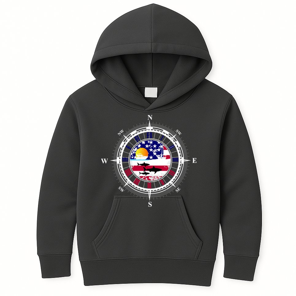 Vintage United States Compass Kids Hoodie