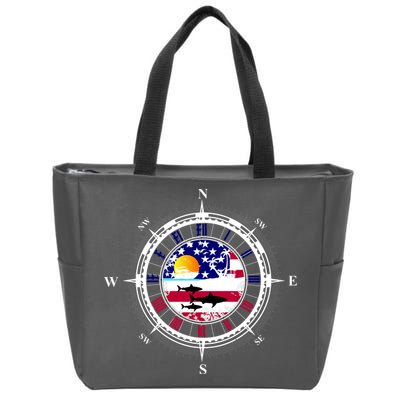 Vintage United States Compass Zip Tote Bag