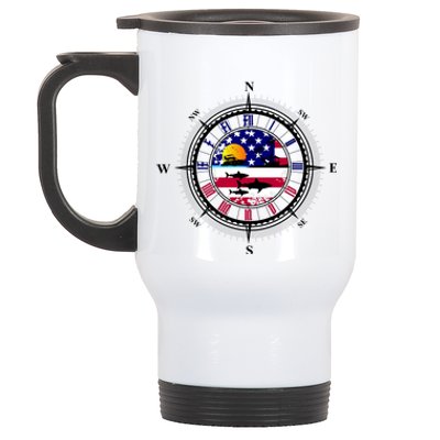 Vintage United States Compass Stainless Steel Travel Mug