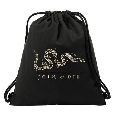 Vintage United States Ben Franklin 1754 Join Or Die Snake Drawstring Bag