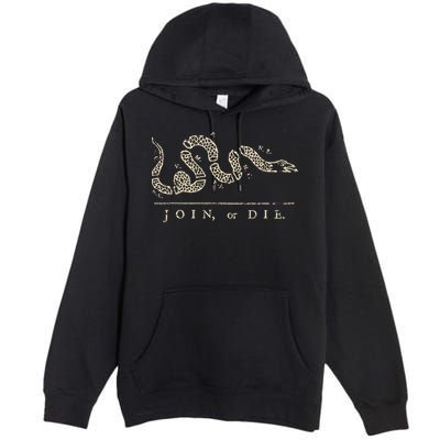 Vintage United States Ben Franklin 1754 Join Or Die Snake Premium Pullover Hoodie