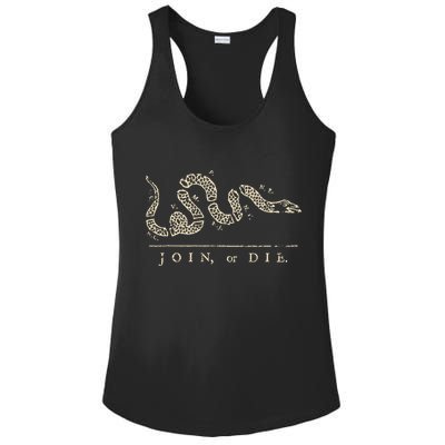 Vintage United States Ben Franklin 1754 Join Or Die Snake Ladies PosiCharge Competitor Racerback Tank