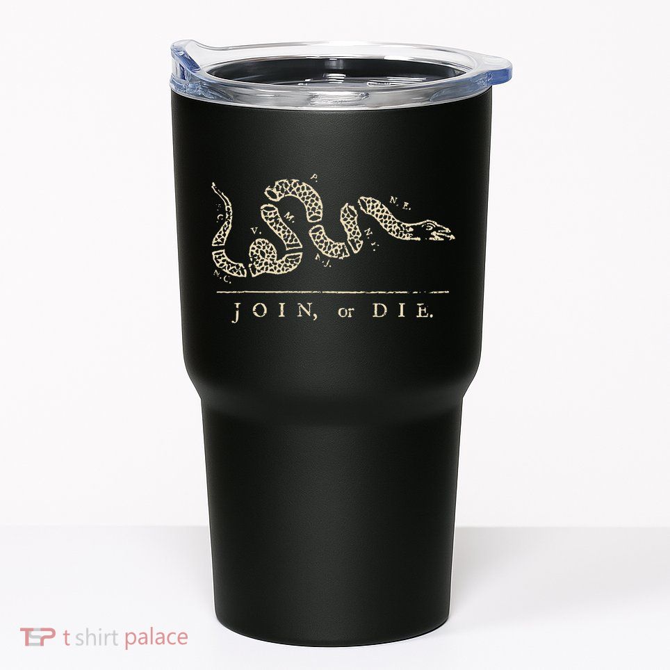Vintage United States Ben Franklin 1754 Join Or Die Snake Tumbler