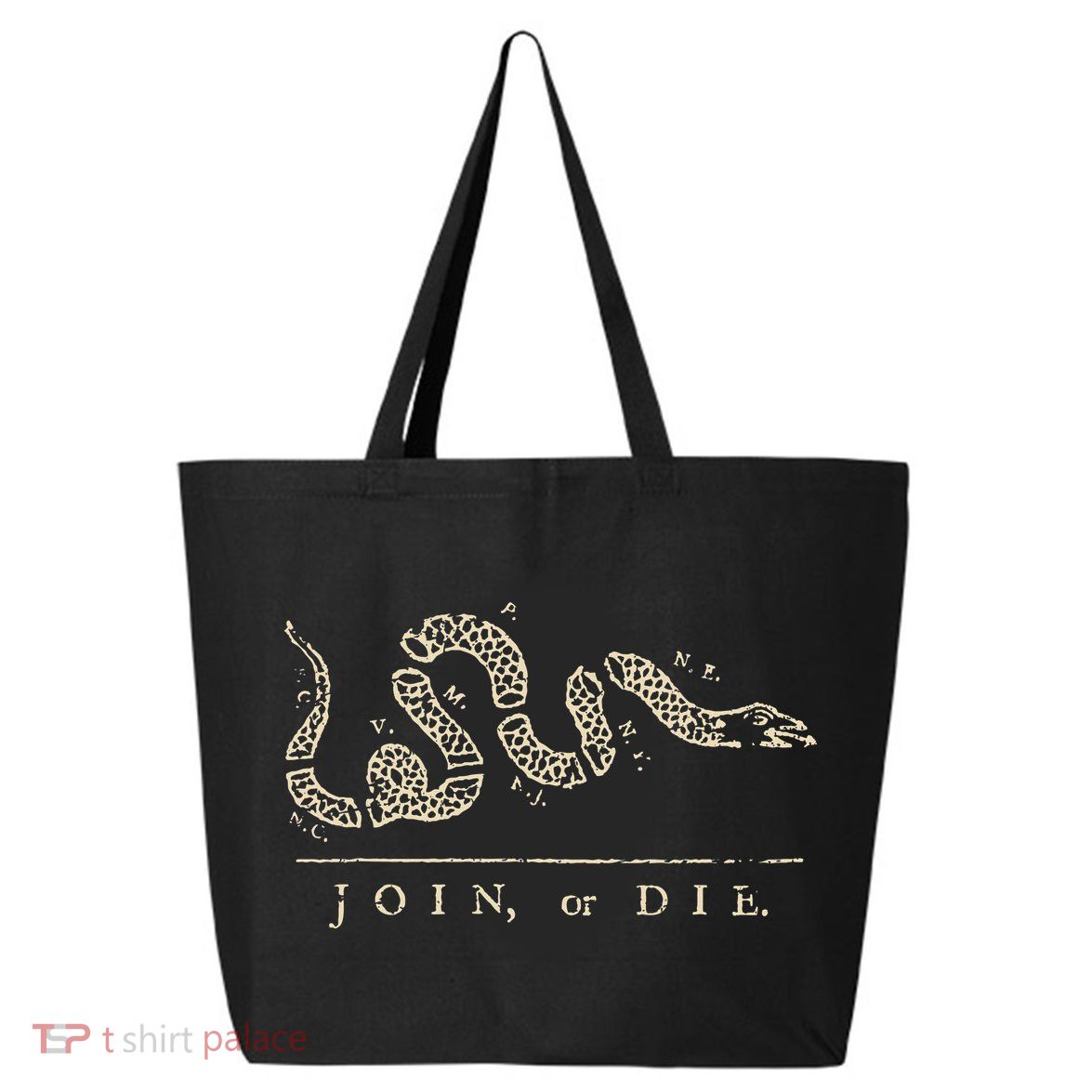 Vintage United States Ben Franklin 1754 Join Or Die Snake 25L Jumbo Tote