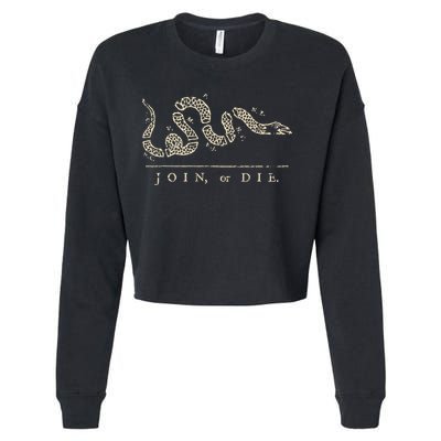 Vintage United States Ben Franklin 1754 Join Or Die Snake Cropped Pullover Crew