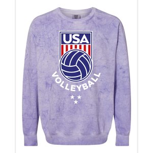 Volleyball USA Support The Team USA Flag Beach T Colorblast Crewneck Sweatshirt