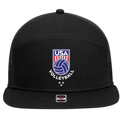 Volleyball USA Support The Team USA Flag Beach T 7 Panel Mesh Trucker Snapback Hat