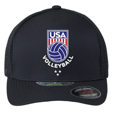 Volleyball USA Support The Team USA Flag Beach T Flexfit Unipanel Trucker Cap