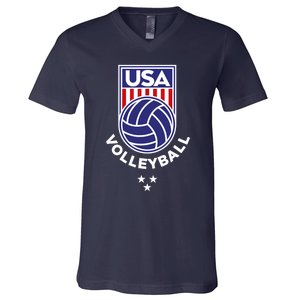 Volleyball USA Support The Team USA Flag Beach T V-Neck T-Shirt