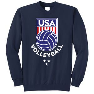 Volleyball USA Support The Team USA Flag Beach T Tall Sweatshirt