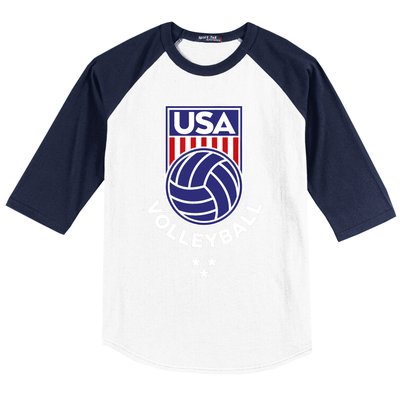 Volleyball USA Support The Team USA Flag Beach T Baseball Sleeve Shirt