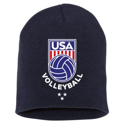 Volleyball USA Support The Team USA Flag Beach T Short Acrylic Beanie