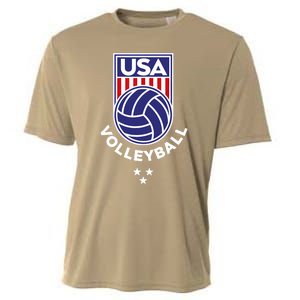 Volleyball USA Support The Team USA Flag Beach T Cooling Performance Crew T-Shirt